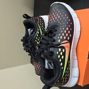 Nike Black and Orange Sneakers with Breathable Mesh
